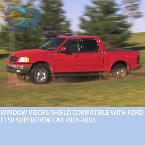 4PCS Window Rain Guards Shield Fit for 2001-2003 Ford F150 SuperCrew Cab, Outside Mount Window Vent Visors Shades, Wind Deflectors for 2002 2003 Lincoln Blackwood - size: For 2001-2003 F150 SuperCrew