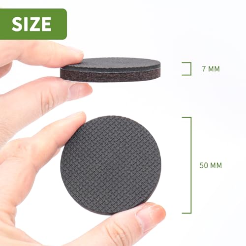 Non Slip Furniture Pads 16 PCS 2'' Round - Anti Slip Furniture Pads - Self Adhesive Rubber Feet Furniture Feet - Chair Leg Floor Protectors - Keep Furniture in Place - size: Round 2 inch 16PACK