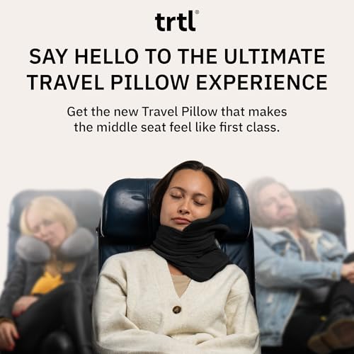 trtl Pillow - Scientifically Proven, Super Soft Neck Support Travel Pillow for Airplanes - Lightweight and Machine Washable - Ergonomic Design for Traveling on Flights, Cars, and Trains - Grey - color: Grey