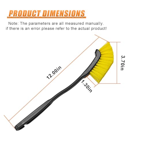 Car Wheel Cleaning Brush, 12'' Hard Bristle Auto Tire Gap Scrub Brush with Long Handle, Multifunctional Vehicle Interior Crevice Detailing Tool for Home and Hard to Reach Areas(1PC) - size: 1PC