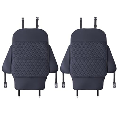 TAIKOO Seat Back Protector + Large Capacity Pocket Storage Organizer,Preventing The Impact of Children Stepping on The Seat Backrest (Style A-Black) - color: Style A-Black