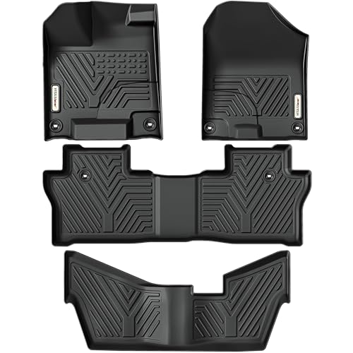 YITAMOTOR Floor Mats Fit for Honda Pilot 2022-2016,All-Weather Floor Liners Set Front 1st & 2nd 3rd Seat Floor Liner Set Black, 8 Passenger Model - style: 2016-2022 Pilot 1st & 2nd & 3rd