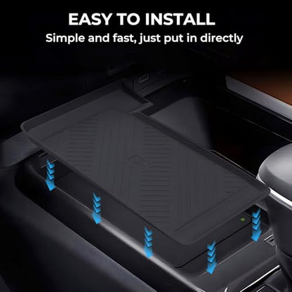 Wireless Charging Protective Mat for Toyota Camry 2026 2025, Center Console Interior Accessories Silicone Anti-Slip Wireless Charger Cover Pad for 2025-2026 Camry, Black - style: Fits for Toyota Camry 2025-2026