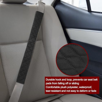 HARFINGTON 2pcs Shoulder Strap Cushions 13 Inch Car Seat Belt Pads Cover Auto Seatbelt Strap Shoulder Pad Automotive Seat Belt Cushion Pad for Auto SUV Truck, Black - color: Black, size: 13 Inch
