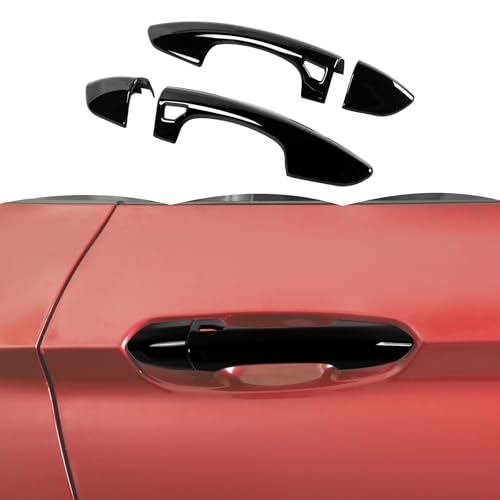 RT-TCZ Door Handle Cover Trim Decoration Exterior Accessories for Ford Mustang 2015-2023 (Black) - color: Black