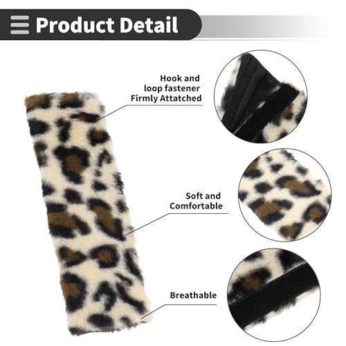 Beige Seat Belt Cover Pad Plush 23.5cm Seatbelt Strap Cushion Shoulder Padding 1 Pair - color: Beige
