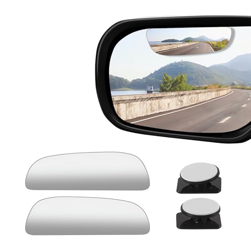 2 pcs Blind Spot Mirrors, HD Glass Convex 360° Wide Angle Side Rear View Mirror with ABS Housing for Cars SUV and Trucks - color: Silver, size: 3.74 inch