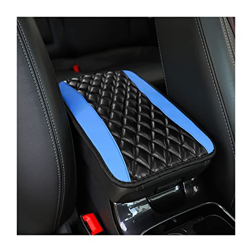 Moly Magnolia Car Center Console Cushion Pad, Universal Leather Waterproof Armrest Seat Box Cover Protector,Comfortable Car Decor Accessories Fit for Most Cars, Vehicles, SUVs (Blue) - color: Blue