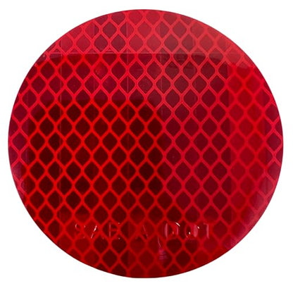 All Star Truck Parts 3" Inch Round DOT-SAE Amber/Red High Visibility Reflective Strong Stick-On Prism Reflector Weatherproof Trailer Camper RV Flatbed Fender Property Boat Marine (Red, Qty 4) - color: Red, size: Qty 4