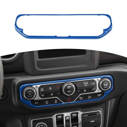 RT-TCZ for Wrangler JL Center Dash AC Switch Cover Trim Frame Blue for Jeep Wrangler JL JLU Gladiator JT 2018-2023 Blue Interior Accessories - color: Blue