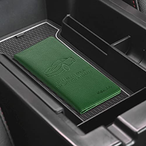 Valardoh Premium Car Registration and Insurance Card Holder, Car Document Holder for Cards, Driver License & other Essential Documents (Dark Green) - color: Dark Green
