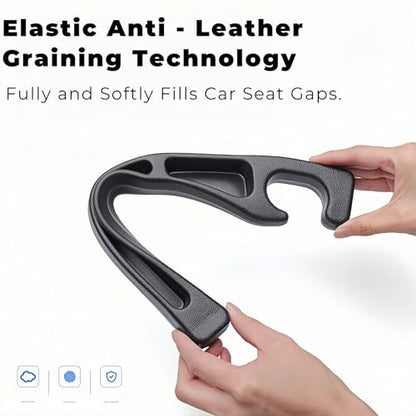 EnzeroTools Car Seat Gap Filler, 2-Pack No-Drop Seat Side Gap Seam Filler Organizer with Phone Holder, Universal Fit Fill The Gap Between Seat & Console, Perfect for Car, SUV, Truck - color: Black