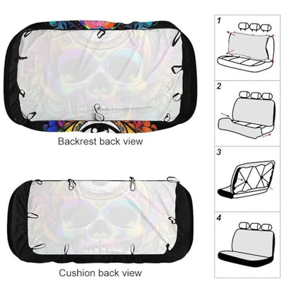 Soft Comfortable Skull Head Lotus Art Car Seat Covers Universal Fit for SUV Truck Sedan Minivan, Scratch Protection Vehicle Seat Protectors Auto Supplies - color: Pattern 437