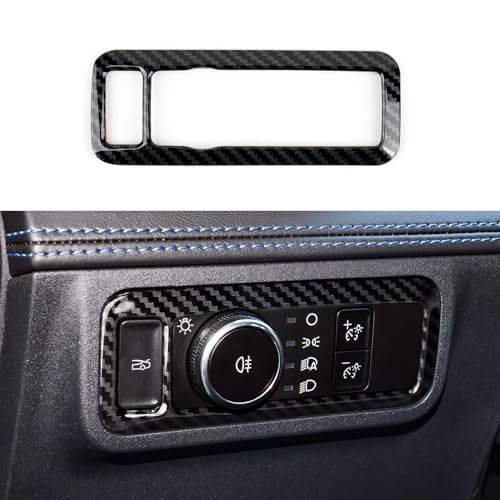 Youtaiche ABS Interior Side Console Headlight Switch Cover Trim for 2024 2025 2026 Ford Mustang / 2022-2026 Maverick / 2021 2022 Bronco Sport Accessories (Carbon Fiber Grain) - color: Side Console Headlight Switch