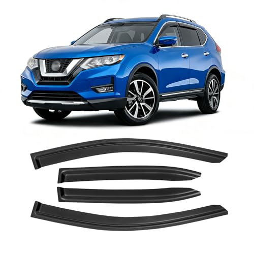 Window Rain Guards for 2014-2020 Nissan Rogue(Exclude Rogue Sport Models), Window Visor Guard Vent Wind Shade Deflector Rain Shield Protector Sun Visor for 14-20 Nissan Rogue, Outside-Mount, 4PCS - size: For 14-20 Rogue