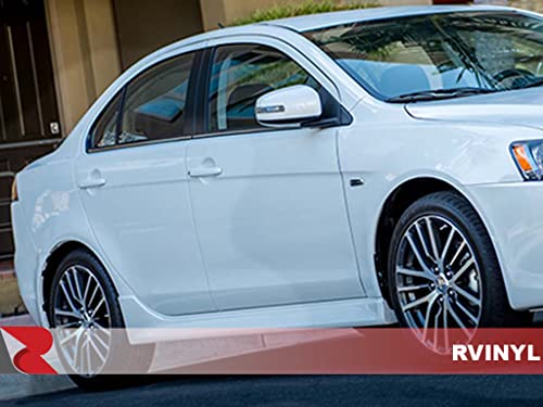 Rvinyl Pillar Post Window Trim Compatible with Mitsubishi Lancer 2008-2017 (Sedan) - Matte (Black) - color: Matte (Black)