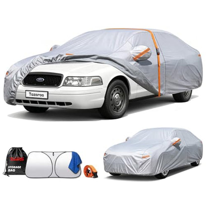 Car Cover Waterproof All-Weather,Heavy-Duty Outdoor Full Exterior Automobiles Sedan/Coupe (Length 209-218 inch) with Windshield Sun Shade Universal Fit Ford Crown Victoria, Cadillac DTS etc - size: Fit Sedan Length 209-218 inch(3XXXL)