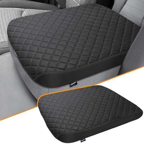 Center Console Cover Fit for 2002-2012 Ram 1500 2500 3500 Jump Seat Console, Comfortable Armrest Cover Protector Customized Car Accessories, Middle Console Cover - style: B: Jump Seat Console 2002-2012 Ram Black Leather