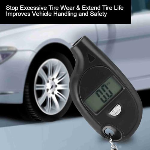 Acouto Digital Tire Pressure Gauge 5-150PSI, Mini Digital LCD Tire Gauge for Tire Pressure, Tyre Air Pressure Gauge Tester with Keychain, PSI, Kpa, Bar, Kg/cm²