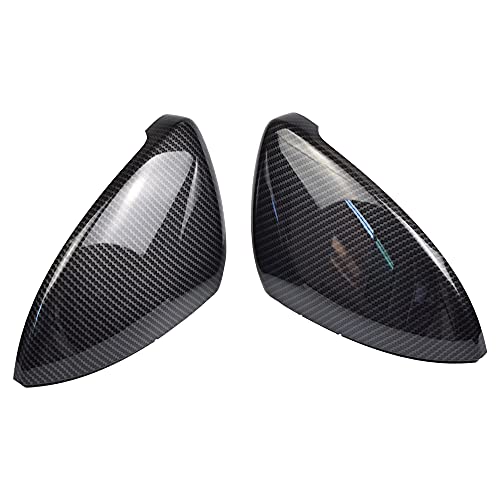 1 Pair Black Rearview Mirror Cover Left Right Side Mirror Covers Caps for VW Golf MK7 7.5 GTI 7 Golf 7 R (Carbon Fiber) - color: Carbon Fiber