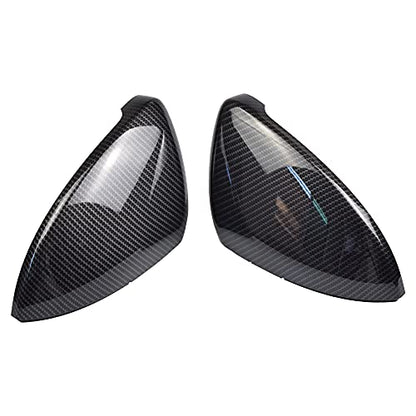 1 Pair Black Rearview Mirror Cover Left Right Side Mirror Covers Caps for VW Golf MK7 7.5 GTI 7 Golf 7 R (Carbon Fiber) - color: Carbon Fiber
