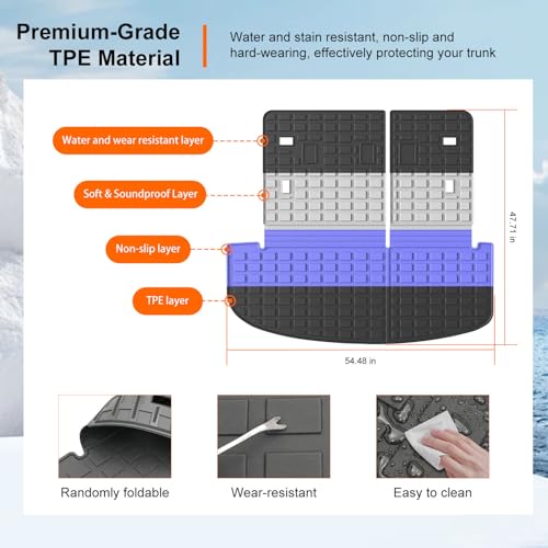 powoq Cargo Mat Compatible with 2020-2025 Kia Telluride Trunk Mat Cargo Liner TPE Back Seat Protector Trunk Liner Replacement for 2020-2025 Kia Telluride Accessories - size: Compatible With Kia Telluride | 2020-2025