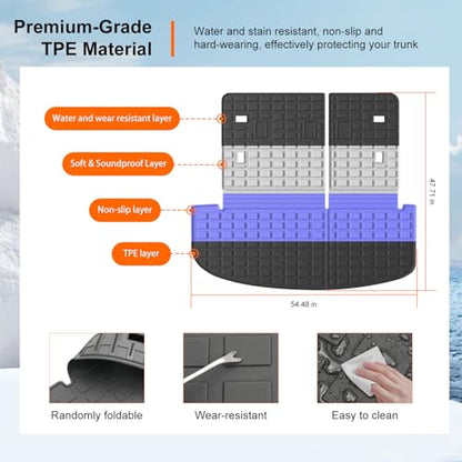 powoq Cargo Mat Compatible with 2020-2025 Kia Telluride Trunk Mat Cargo Liner TPE Back Seat Protector Trunk Liner Replacement for 2020-2025 Kia Telluride Accessories - size: Compatible With Kia Telluride | 2020-2025