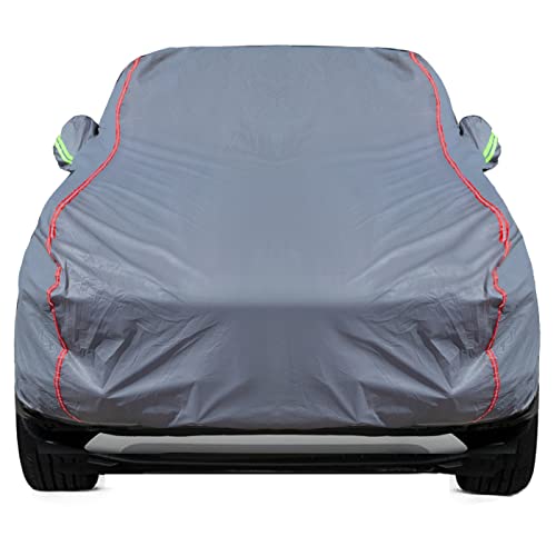 Breathable New Material, Waterproof Car Cover, Locks and Zipper Doors, Sunscreen Waterproof UV Prevention Snowproof Wind and Windproof,Suitable for Indoor Outdoor,for SUV (201" to 211") C13 - color: Gray, size: C-13 Apply-SUV - Body Length 201"to 211"