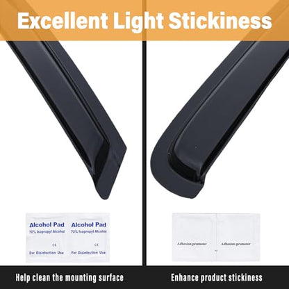 Rain Guards Compatible with 2005-2012 Nissan Pathfinder, Acrylic Slim Style Window Visor Rain Guard, Side Window Deﬂector for Nissan Pathfinder Accessories 4Pcs, 2006 2007 2008 2009 2010 2011