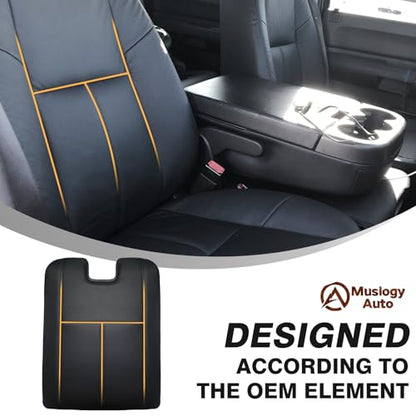 Muslogy Center Console Armrest Cover Fit for Chevy Silverado/Tahoe & GMC Sierra/Yukon 2007-2013 Accessories, Comfort Armrest Pad Console Lid Cushion Vegan Leather 1-Inch Extra Thick(Jump Seat ONLY) - size: 1) 07-13 |Slv&Tahoe&Sra&Yukon| Jump Seat, +Thick