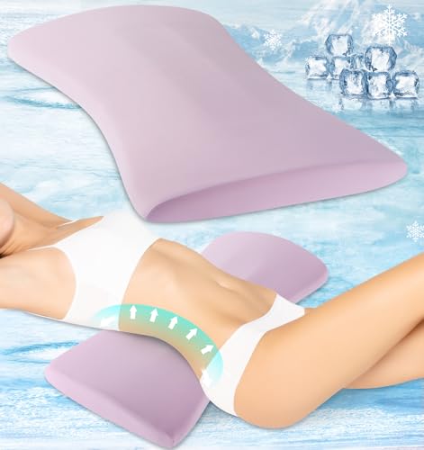 vamorry Lumbar Support Pillow for Bed – Memory Foam Waist Pillow with Cooling Cover for Comfortable Back Support – Bolster Pillow for Side, Back & Stomach Sleepers – for Bed, Sofa, Car - color: Purple