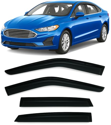 2013-2020 Tape-On Rain Guards for Ford Fusion Side Window Visor Deflectors S SE SEL Titanium Hybrid Durable Tinted Shades 2014 2015 2016 2017 2018 2019 - size: For Ford Fusion 2013-2020