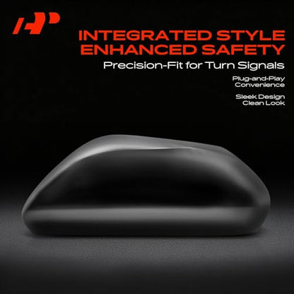 A-Premium Driver Side Rearview Mirror Cover Cap - Compatible with Toyota Camry 2018-2024, Avalon 2019-2022 - Smooth Black, with Turn Signal Hole - style: Left Driver Side