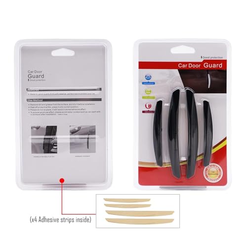 AUTOXBERT 4Pcs Car Door Edge Guards Moulding Trim Edge Anti-Collision Strip Scratch Guard Car Door Protector for Most Cars (Black)