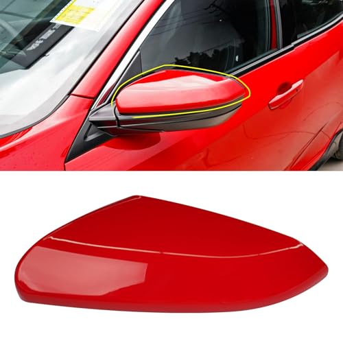Moonlinks Compatible with 2016-2021 Honda Civic Driver Side Mirror Cover Replacement,Red Mirror Cap for 10th Gen Civic,2019-2022 Insight,Left Side(1PC) - size: 10th-Left Red