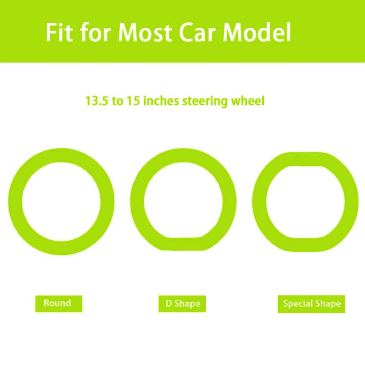 Universal Green Steering Wheel Cover：13.5 to 15 Inches Flexible Silicone Anti Slip Steering Wheel Protector Fit for Most Car Models Including Round D Shape or Special Shape - color: green