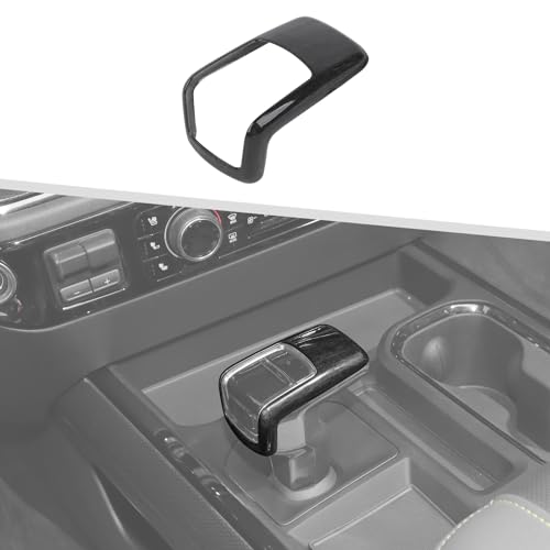 Jimen for Silverado Shift Knob Cover, Auto Gear Shifter Knob Trim Compatible with Chevrolet Silverado 2022-2024 (Black Wood Grain) - color: Black Wood Grain