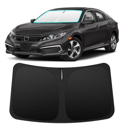 INSAUTO Custom Fit Windshield Sun Shade Accessories for Honda Civic 2016-2021, Foldable Front Window Sunshade, UV & Heat Reflector, Keeps Interior Cool, Includes Storage Bag - size: for 2016-2021 Honda Civic