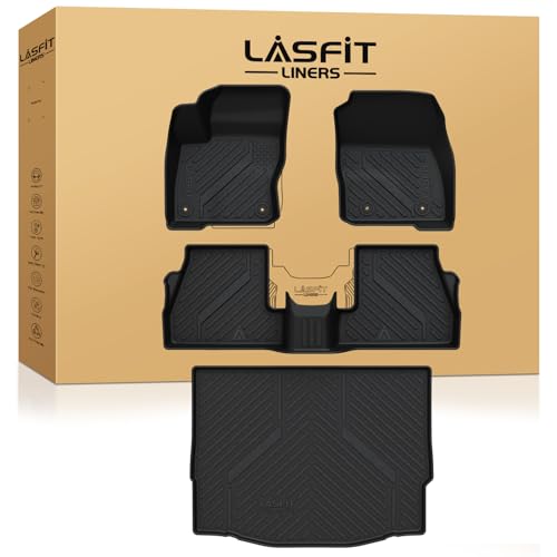 LASFIT Floor Mats and Cargo Liner for 2012-2018 Ford Focus Hatchback Gasoline(No Subwoofer) Focus RS 2016 2017 2018 All Weather Custom Fit TPE Car Floor Liner, Combo Set - style: 10) Focus Hatchback| 12-18 | Combo Set
