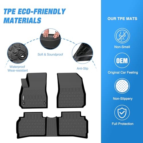 Nilight TPE Floor Mats for Chevy Malibu 2016 2017 2018 2019 2020 2021 2022 2023 2024 2025,All Weather Custom Fit Heavy Duty Floor Liners - color: 2016-2025 Chevy Malibu
