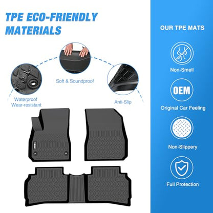 Nilight TPE Floor Mats for Chevy Malibu 2016 2017 2018 2019 2020 2021 2022 2023 2024 2025,All Weather Custom Fit Heavy Duty Floor Liners - color: 2016-2025 Chevy Malibu
