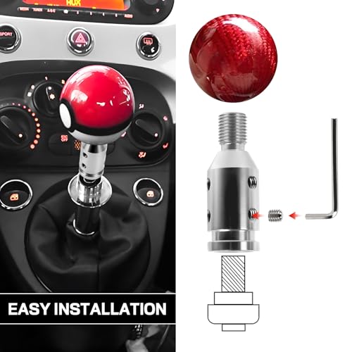 M12x1.25 Shift Knob Adapter, Aluminum Gear Shift Adapter Kit with 4-Sizes Hoses, Universal Gear Shift Knob Cover for Non-Threaded Manual Shifters, Car Stick Shift Knob Adapter (Silver) - color: Silver