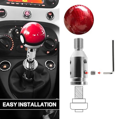 M12x1.25 Shift Knob Adapter, Aluminum Gear Shift Adapter Kit with 4-Sizes Hoses, Universal Gear Shift Knob Cover for Non-Threaded Manual Shifters, Car Stick Shift Knob Adapter (Silver) - color: Silver