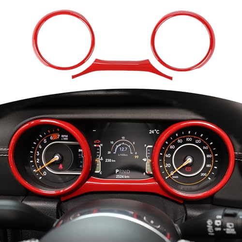 RT-TCZ for Jeep JL Dashboard Cluster Panel Gauges Trim Ring Cover for Jeep Wrangler JL JLU Gladiator JT 2018-2023 Red Interior Accessories 3pcs - color: Red