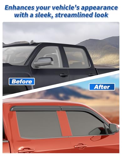 Extra-Thick Rain Guards Fit for Chevy Silverado/GMC Sierra 2014-2019 Crew Cab Window Rain Guard Extra Durable Window Deflectors Window Vent Visors Vent Shades Exterior Car Accessories - size: Fit for 2014-2019 Chevy Silverado/GMC Sierra