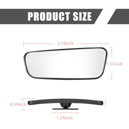 2-Pack Car Blind Spot Mirror, 3.7" x 1.4" Curved Wideangle, High-Definition Glass Adjustable Anti-Glare, Universal Car Side Mirror (Black)
