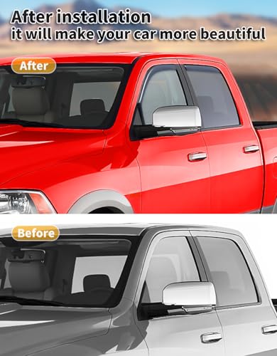 in-Channel Window Rain Guards Fit for Truck Dodge Ram 1500 Crew Cab 2009-2018/Ram 2500&3500 2010-2025 Crew Cab Extra Durable Window Deflectors Window Visors Vent Visors Vent Shades Accessories - size: Fit for 2009-2018 RAM Crew Cab Mega Cab