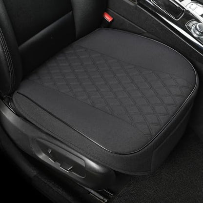 West Llama Linen Front Car Seat Cover Protector Anti-Slip Bottom Seat Cover Fits 95% of Vehicles,Wrapping Around The Bottom,Diamond Pattern(Black-1Pcs) - color: Diamond Pattern-Black, size: 1pc
