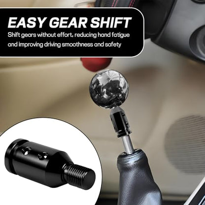 M12x1.25 Shift Knob Adapter, Aluminum Gear Shift Adapter Kit with 4-Sizes Hoses, Universal Gear Shift Knob Cover for Non-Threaded Manual Shifters, Car Stick Shift Knob Adapter(Black) - color: Black