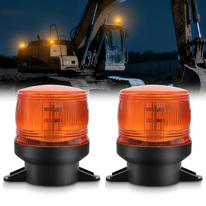 2PCS Amber Emergency Strobe Lights, 30 LED High Visibility Warning Lights with IP65 Waterproof Rating, Universal Flashing Beacon Lamp for Cars, Trucks, Vans, Tows, Tractors, ATV, Forklifts, Vehicles